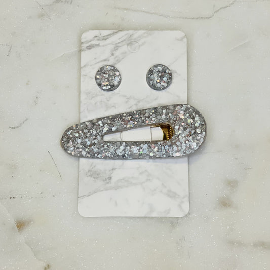 Silver Barrette Set